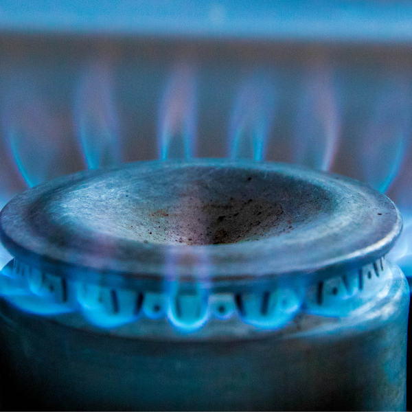 Flamme eines Gasherdes