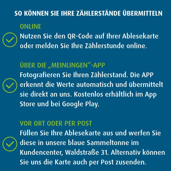 Möglichkeiten Zählerstände zu übermitteln